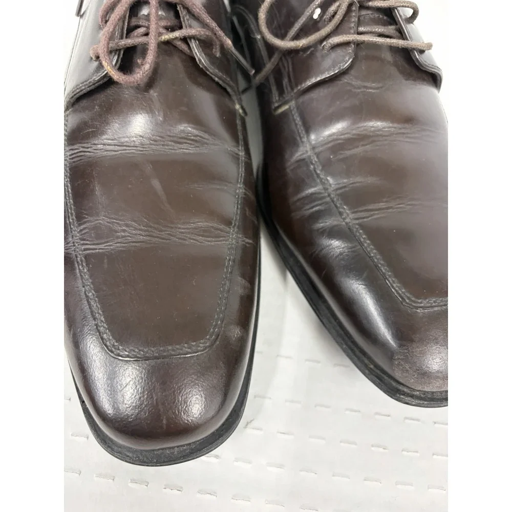 Cole Haan C08162 Men's 11 M Brown Leather Apron Toe Oxford Dress Shoes T3